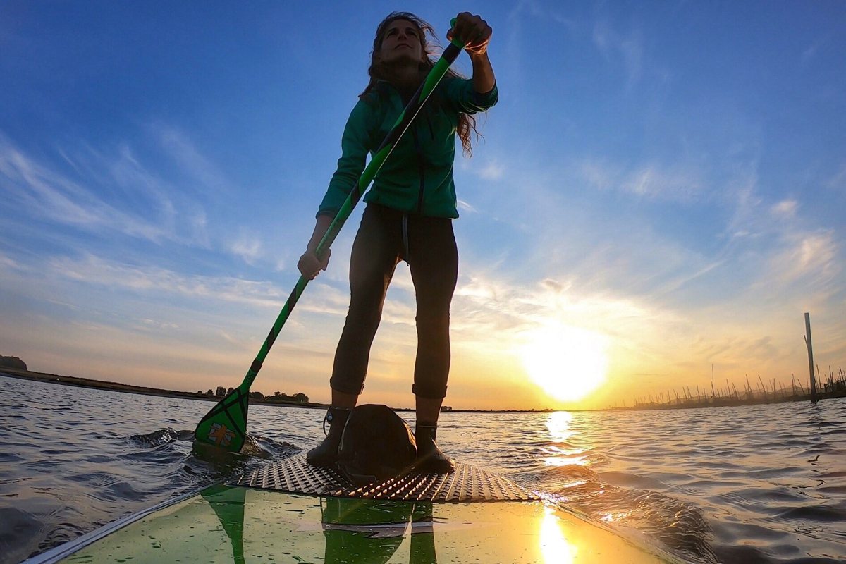 Stand-up paddling in the lagoon